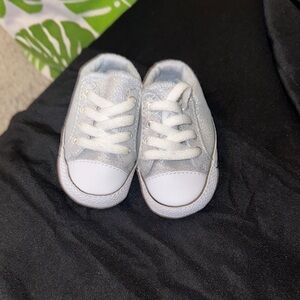 Baby Silver converse sneakers